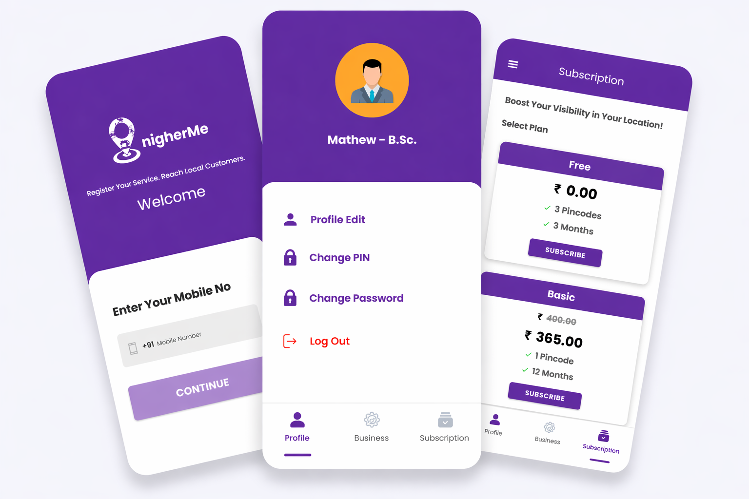 nigherMe Seller app preview
